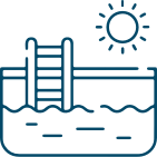 Habitaciones con vistas al mar y a la piscina Habitaciones con vistas al mar y a la piscina